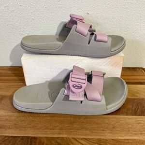 Chaco Platform Sandals Pink Gray Adjustable Strap Outdoor Trailwear Sz 7 Beach